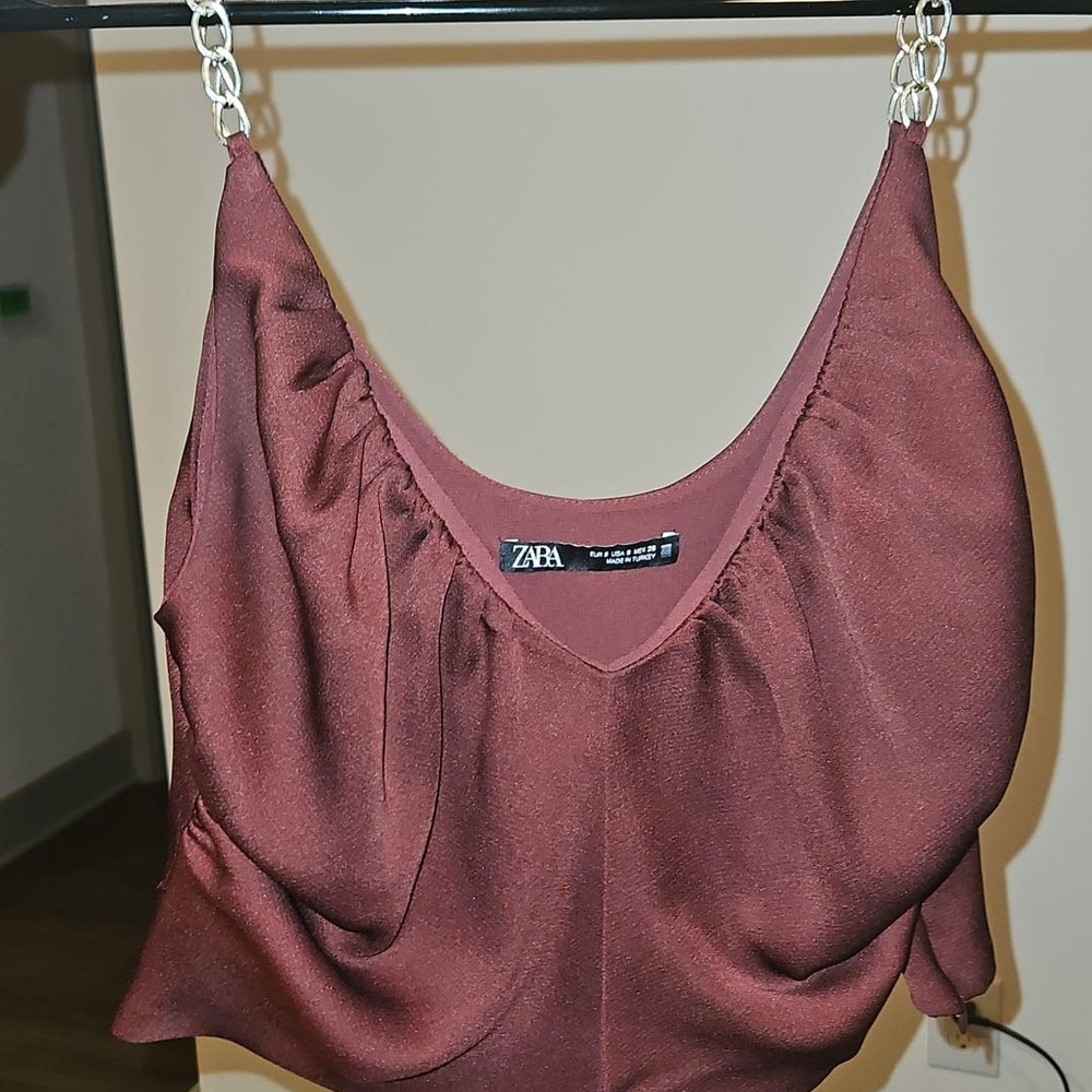 Zara Women's Deep Burgundy Blouse